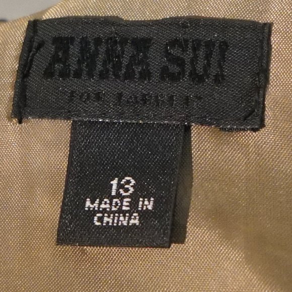 Anna Sui for Target Black Lace Halter Dress Gold/Nude Underlay & Playboy Collar - Picture 8 of 10